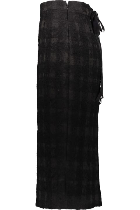 Rochas for Men Rochas Pencil Skirt In Solid Check Boucle