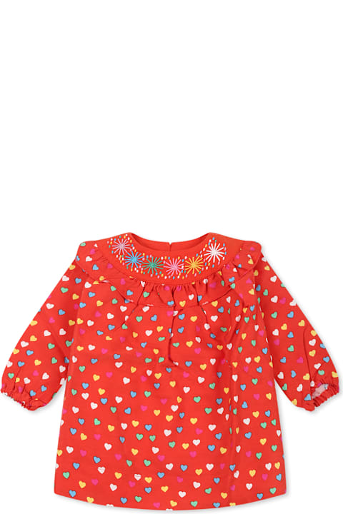 Homeware Stella McCartney Kids Red Dress For Baby Girl With Hearts