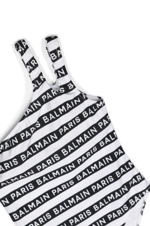 Swimwear for Girls Balmain One-piece Swimwear With Printed Logo Ribbons
