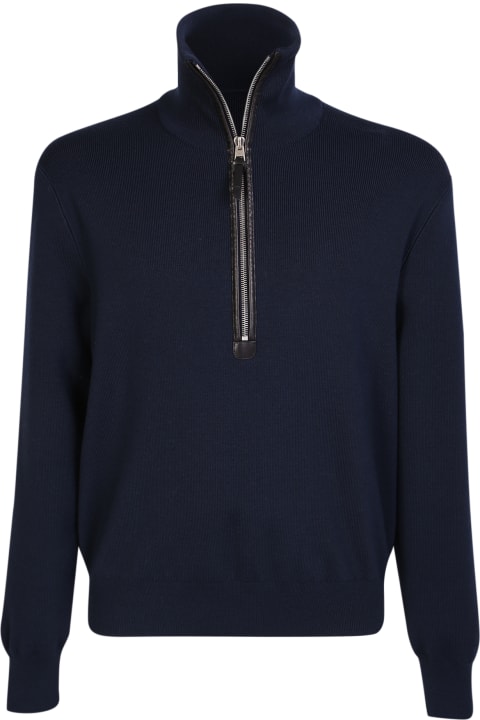 Classic And Elegant: Wool Zip-up Polo Pullover