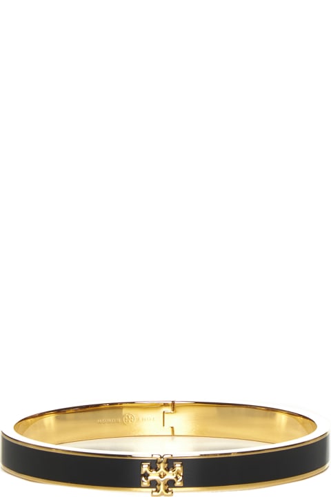 ウィメンズ ブレスレット Tory Burch Gold And Black Brass Kira Bracelet