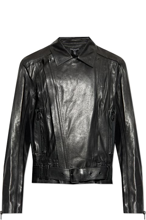 أدوات منزلية Balmain Balmain Lambskin Leather Jacket