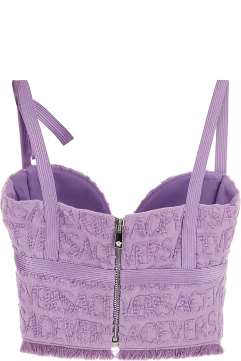 Versace Underwear & Nightwear for Women Versace Lilac Terry Fabric Top