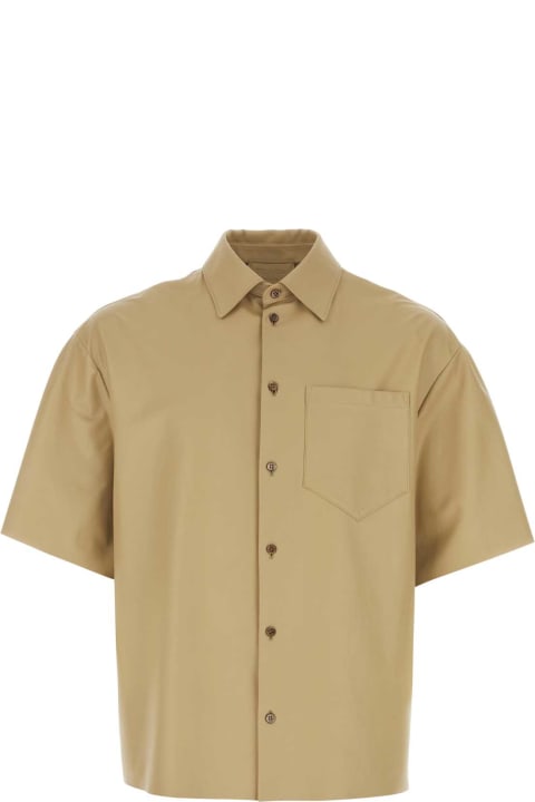 Shirts for Men Prada Beige Leather Shirt