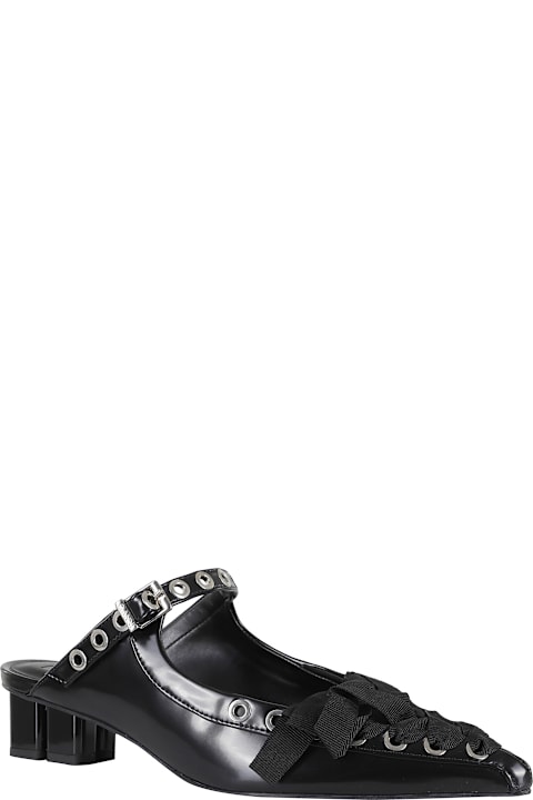 Ganni Eyelets Lace Up Mule Box Oleatex