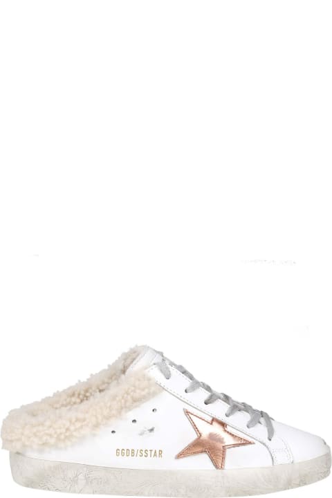 Golden Goose Superstar Sabot In Leather And Shearling