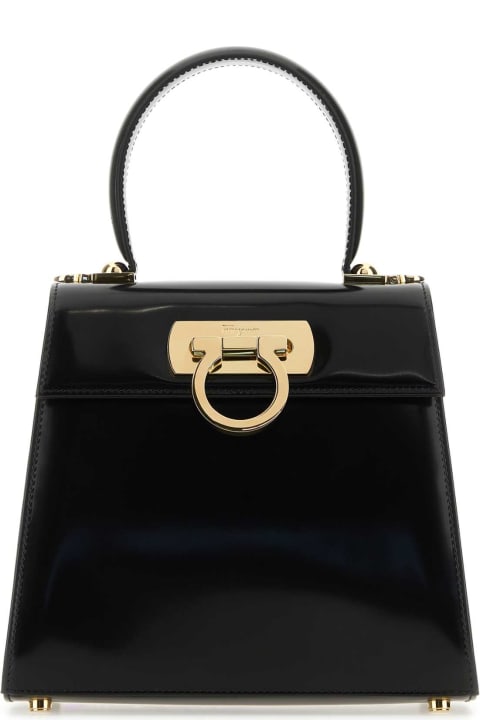 Ferragamo Bags for Women Ferragamo Black Leather Small Iconic Handbag