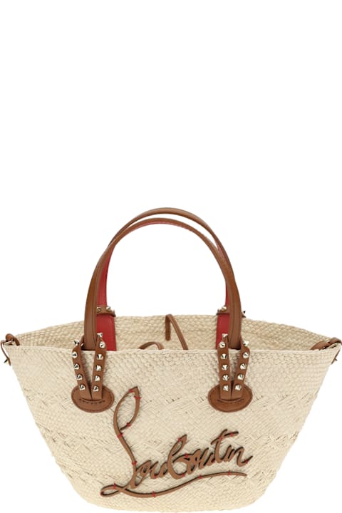 Bags Sale for Women Christian Louboutin Raffia Tote Bag Small