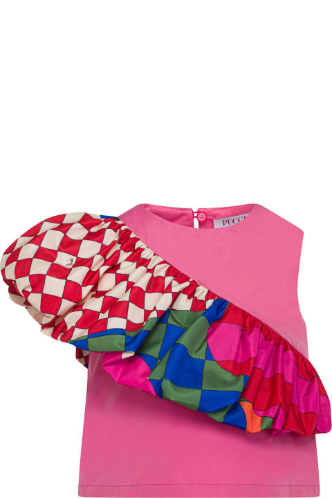 Pucci T-Shirts & Polo Shirts for Girls Pucci Canotta Con Applicazione