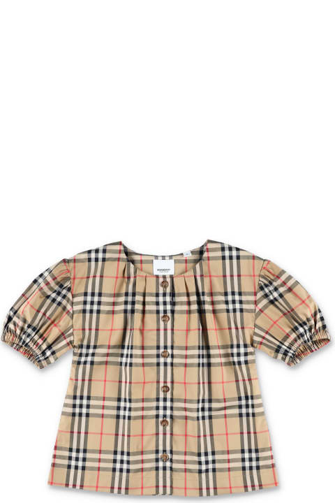 Burberry Shirts for Girls Burberry Check Stretch Cotton Twill Blouse