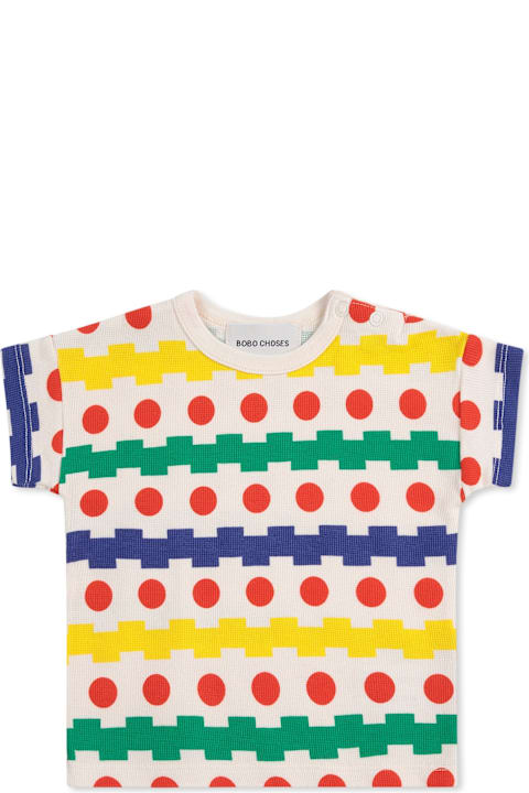 Bobo Choses T-Shirts & Polo Shirts for Women Bobo Choses White T-shirt For Babykids With Geometric Print