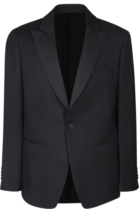 Suits for Men Lardini Crinkle Black Jacket