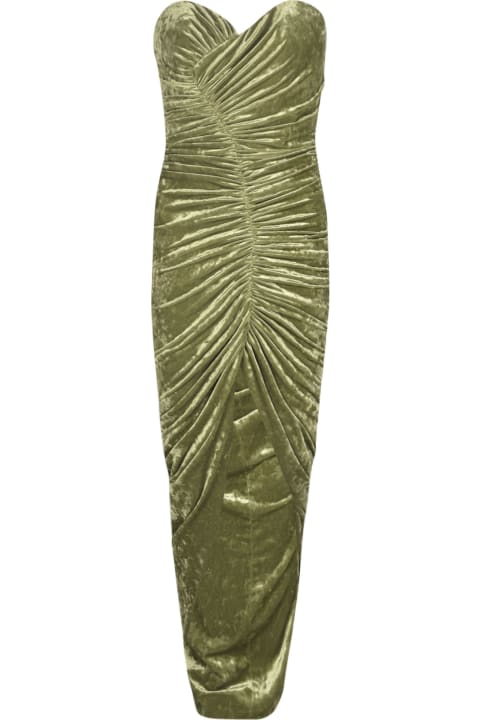 Fashion for Women Alexandre Vauthier Off-shoulder Front Slit Wrap Velvet Dress