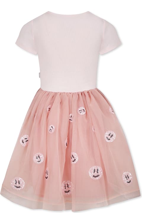 Homeware Molo Pink Dress For Girl With Smiley