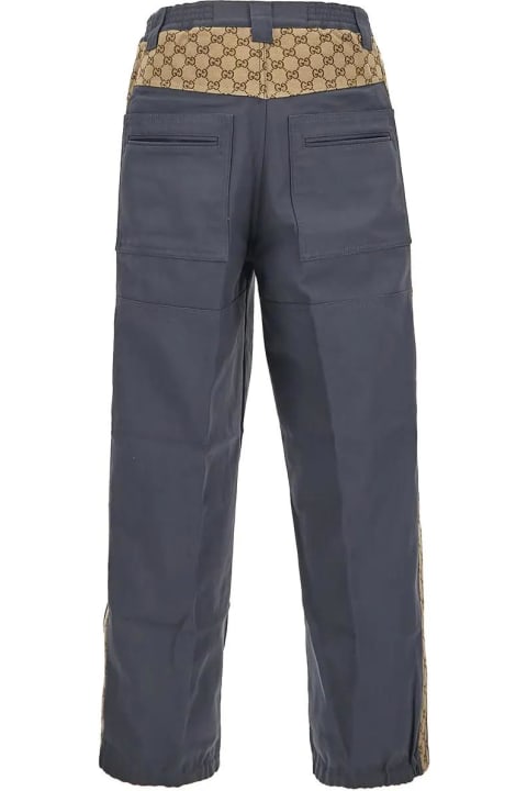 Wide Leg Trousers With Interlocking Gg Jacquard