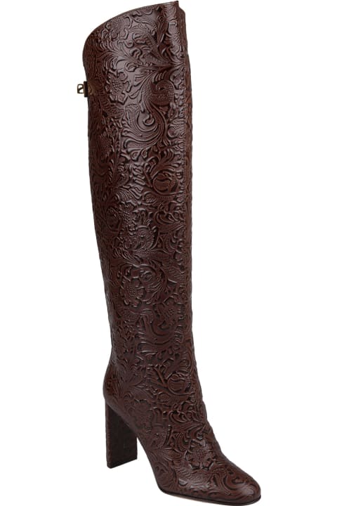 Maison Skorpios Boots for Women Maison Skorpios Adriana Borgia Boots In Brown Pecan Leather