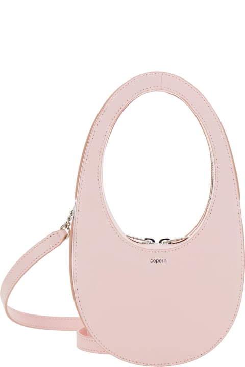 أدوات منزلية Coperni 'mini Swipe' Pink Crossbody Bag With Embossed Logo And Removable Shoulder Strap In Leather Woman