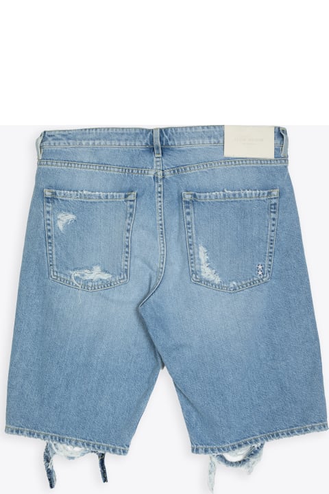 Jeans Light blue distressed denim short - Bobby