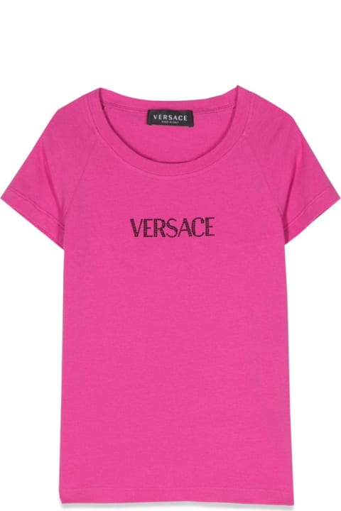 Versace for Kids Versace Rhinestone Logo T-shirt