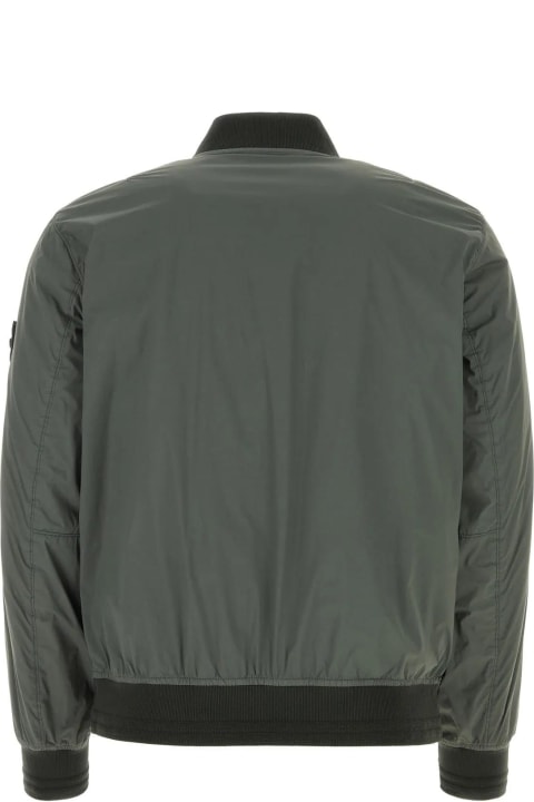 Stone Island Clothing for Men Stone Island Dark Green Stretch Nylon Padded Jacket