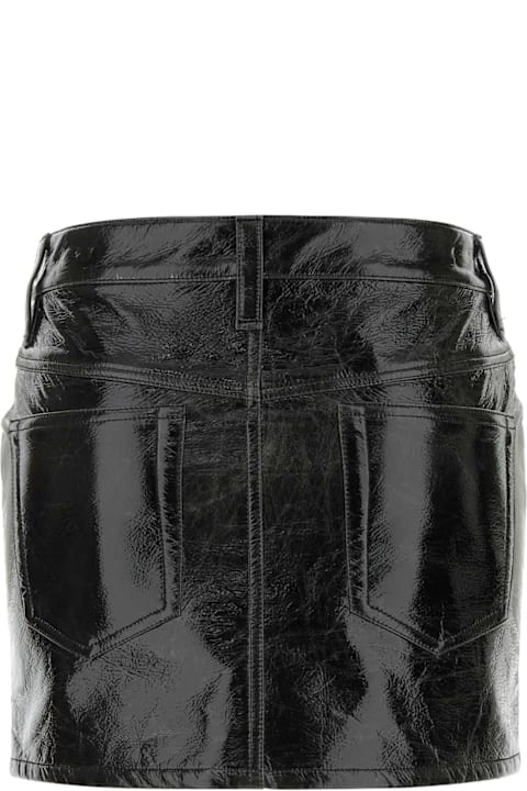 Isabel Marant Clothing for Women Isabel Marant Dark Grey Synthetic Leather Laviana Mini Skirt