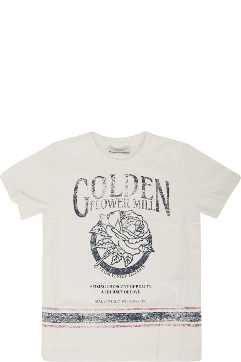Topwear for Boys Golden Goose Journey/ Boy's T-shirt/ Cotton Jersey Golden Fl