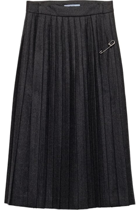 Homeware Prada Prada Gray Pleated Skirt