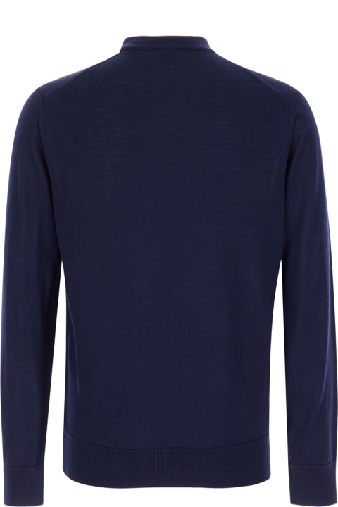 Eleventy for Men Eleventy Blue Crewneck Sweater In Wool And Silk Man