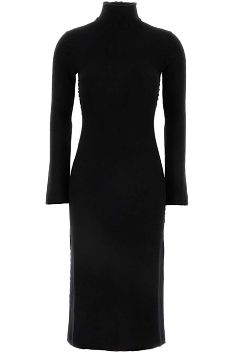 آخر صيحات الموضة من السيدات Bottega Veneta Black Wool Dress