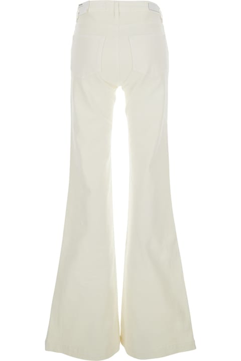AG Jeans لـ Men AG Jeans 'tropea' White Flared Jeans With Logo Patch On The Back In Denim For Women