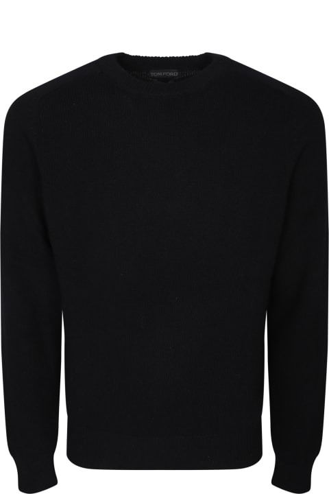 Sweaters for Men Tom Ford Cashmere Black Round Neck Pullover