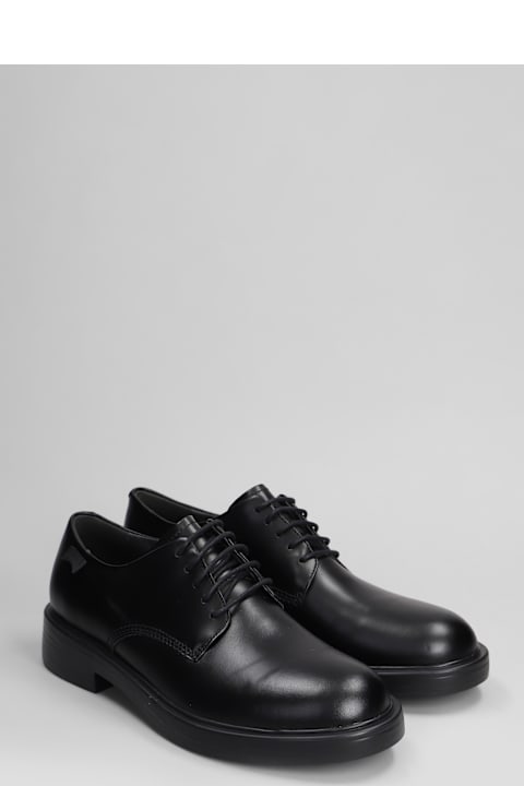 Camper Shoes for Men Camper Dean Lace Up Shoes In Black Leather
