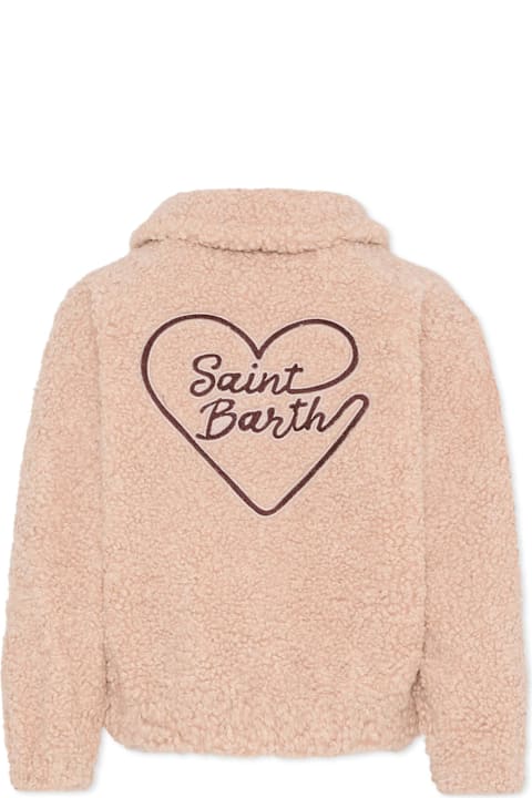 أدوات منزلية MC2 Saint Barth Pink Faux Fur Coat For Girl With Logo
