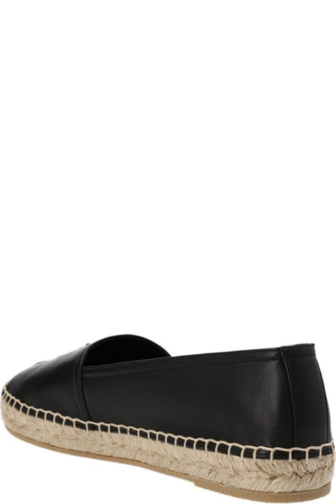 Saint Laurent Logo Leather Espadrilles