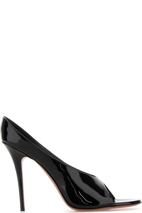 Amina Muaddi for Women Amina Muaddi Black Leather Anok 105 Mules