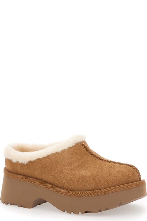 Homeware UGG Ugg New Height Mule With Brown Suede Women's Embossed Stitching Detail
