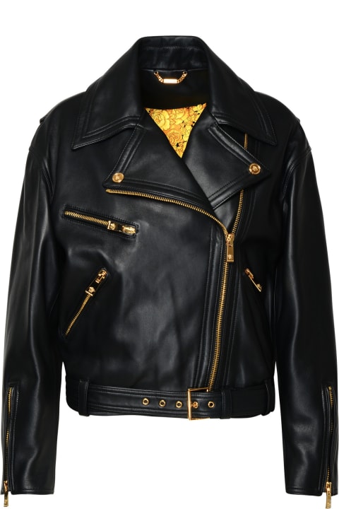 ウィメンズ Versaceのコート＆ジャケット Versace Black Lambskin Jacket
