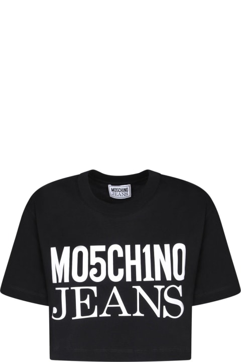 M05CH1N0 Jeans Topwear for Women M05CH1N0 Jeans Jeans Logo-printed Crewneck Cropped T-shirt