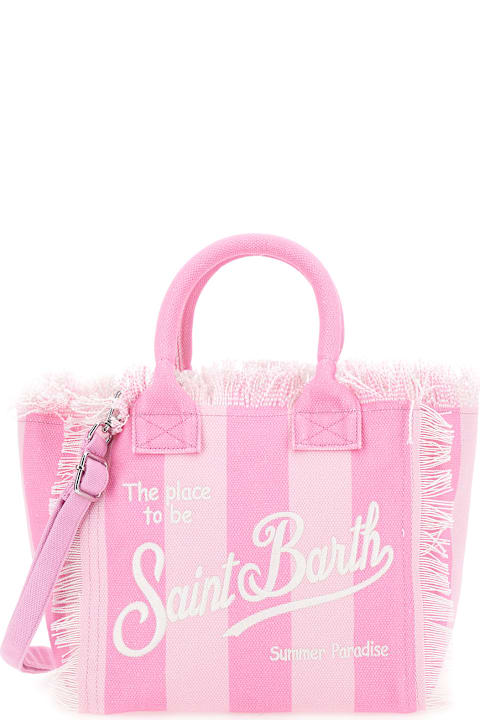 MC2 Saint Barth for Girls MC2 Saint Barth 'colette' Pink Handbag With Adjustable And Removable Shoulder Strap And All-over Strpied Motif In Cotton Girl