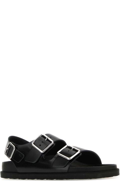 Birkenstock for Kids Birkenstock Black Leather Milano Avantgarde Sandals