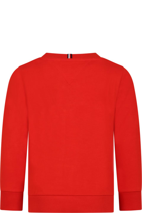 Tommy Hilfiger for Kids Tommy Hilfiger Red Sweatshirt For Boy With Logo