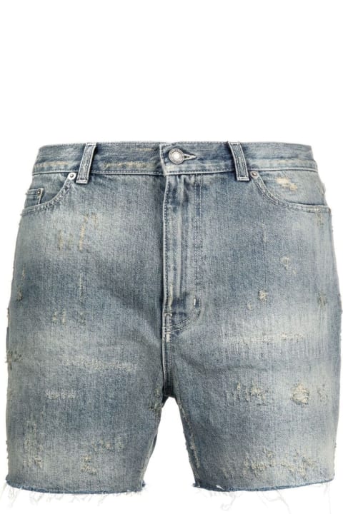 Sale for Men Saint Laurent Denim Destroyed California Shorts