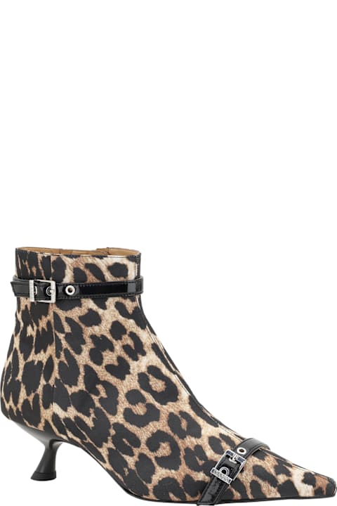 Ganni Boots for Women Ganni Eyelets Ankle Boots