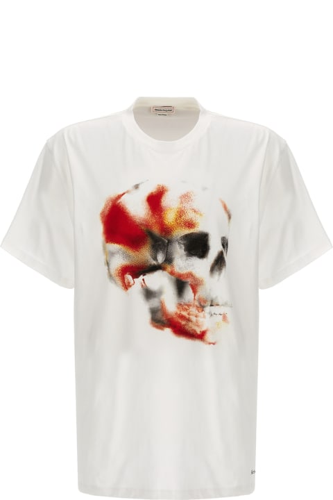 Alexander McQueen Topwear for Women Alexander McQueen Obscured Skull Organic Cotton T-shirt
