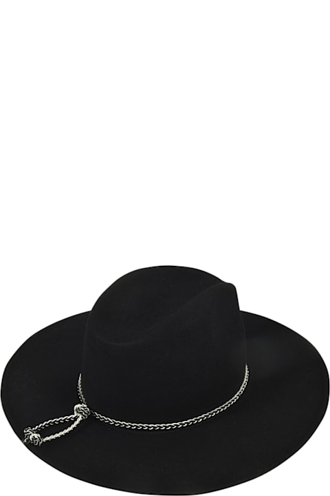 Homeware Borsalino Andrea Brushed Felt With Leather Braided Belt