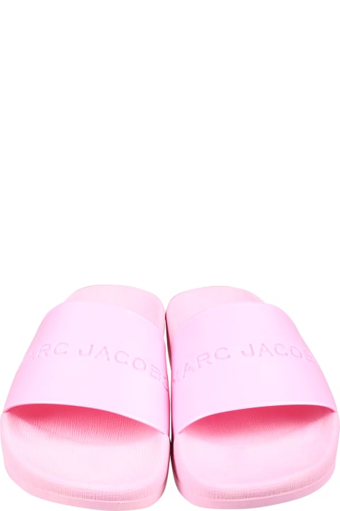 Shoes for Girls Little Marc Jacobs Pink Slippers For Girl With Logo
