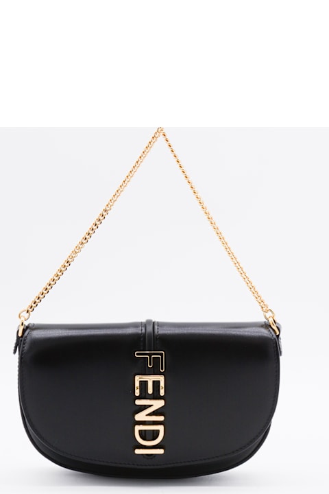 Fendi Black Leather Fendigraphy Mini Bag