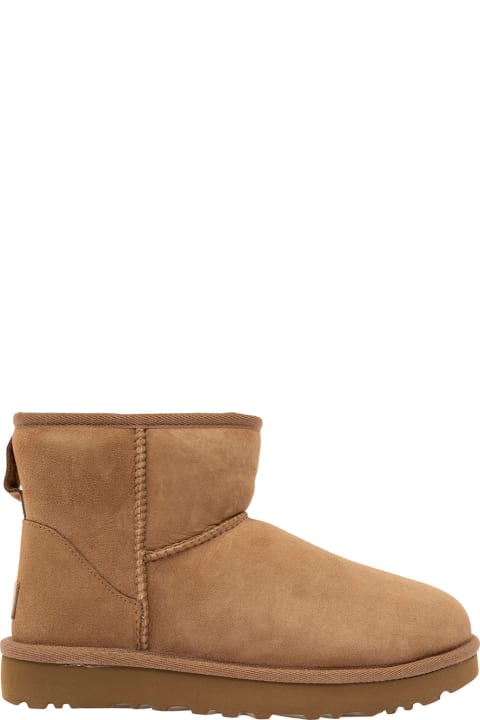 Homeware UGG 
mini Classic Ii
 Beige Pull-on Boots In Suede Woman