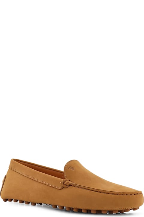 Tod's Suede Loafers With Engraved Logo On The Front