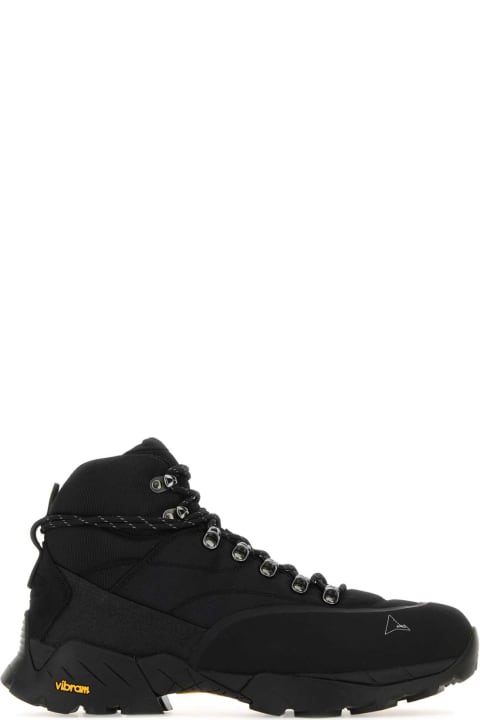 メンズ ROAのスニーカー ROA Black Leather And Fabric Andreas Sneakers